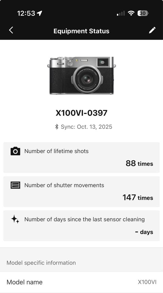 Fujifilm X100VI – Black 147 shots taken